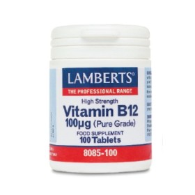 LAMBERTS Vitamin B12 100μg, Συμπλήρωμα Διατροφής με Βιταμίνη Β12 100 tabs. 8085-100