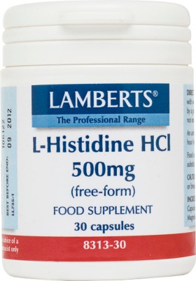 Lamberts L-Histidine HCI 500mg, Ιστιδίνη Για Την Υγεία Του Γαστρεντερικού Συστήματος 30tabs 8313-30