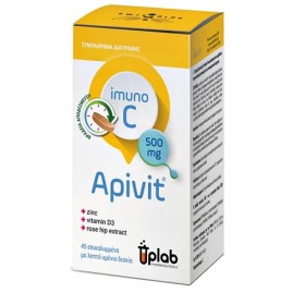 Uplab Pharmaceuticals Apivit Immuno C (With Zinc, Vitamin D3 & Rose Hip Extract) Ενίσχυσης Του ανοσοποιητικού 45tabs