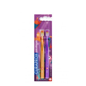 Curaprox Kids Ultra Soft Πακέτο Οδοντόβουρτσα για 4-12 Χρονών Κίτρινη & Μωβ 2τμχ