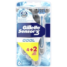 Gillette Sensor 3 Cool Ανδρικά Ξυραφάκια μιας χρήσης 6τμχ (4+2 Δώρο)