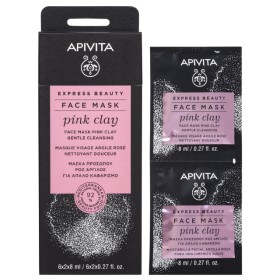 Apivita Express Beauty Face Mask Pink Clay Μάσκα Προσώπου για Απαλό Καθαρισμό με Ροζ Άργιλο 2x8ml