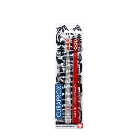 Curaprox CS 5460 Ultra Soft Πακέτο Swiss Edition Οδοντόβουρτσες Κόκκινη & Διάφανη 2τμχ