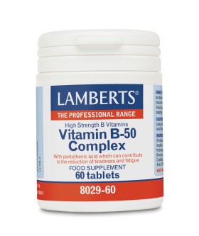 LAMBERTS Vitamin B-50 Complex, Σύμπλεγμα Βιταμινών Β για την Καλή Υγεία του Νευρικού Συστήματος 60tabs 8029-60