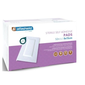 Alfashield Self Adhesive Pads Αποστειρωμένα Αυτοκόλλητα Επιθέματα 9x15cm 50τμχ