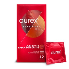 Durex Sensitive XL, Λεπτά Προφυλακτικά Με Άνετη Εφαρμογή Για Καλύτερη Αίσθηση, 12τμχ