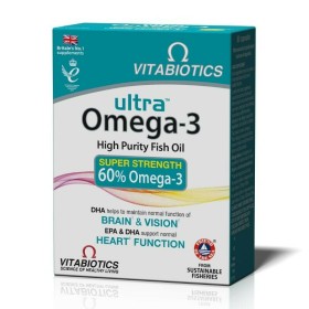 VITABIOTICS Ultra Omega-3 Συμπλήρωμα Διατροφής Υψηλής Ποιότητας Ιχθυέλαιο Ωμέγα 3, 60 Μαλακές Κάψουλες