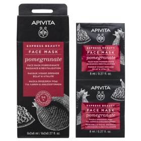 Apivita Express Beauty Face Mask Pomegranate Μάσκα Προσώπου για Λάμψη & Αναζωογόνηση με με Ρόδι 2x8ml