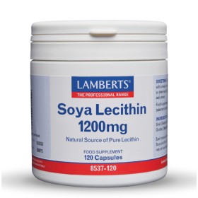 Lamberts Soya Lecithin 1200mg Για Την Φυσιολογική Λειτουργία Του Ήπατος 120 Κάψουλες 8537-120