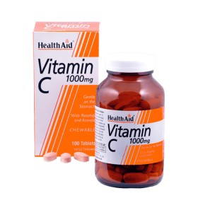 Health Aid Vitamin C 1000mg with Rosehip & Acerola 100 Μασώμενες Ταμπλέτες