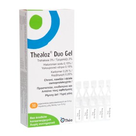 Thealoz Duo Gel Οφθαλμικές Σταγόνες Με Υαλουρονικό Οξύ Για Ξηροφθαλμία, 30x0.4ml