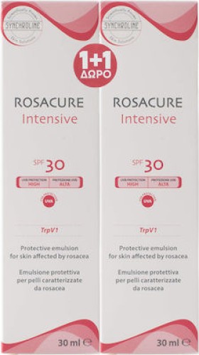 SYNCHROLINE Rosacure Intensive Πακέτο 1+1 Ενυδατική & Καταπραϋντική Κρέμα Προσώπου Ημέρας Με SPF30 Για Ερυθρότητα, 2x30ml