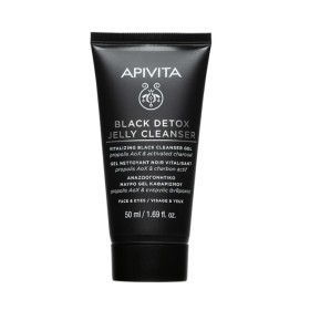 Apivita Black Detox Cleansing Jelly Μαύρο Gel Καθαρισμού Προσώπου & Ματιών 50ml