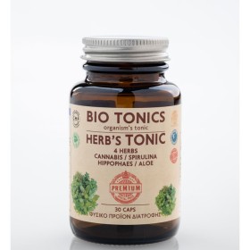 BioTonics Herb’s Tonic 400mg Cannabis, Spirulina, Hippophaes, Aloe, για Τόνωση, Ευεξία και Ενίσχυση του Ανοσοποιητικού, Φυσικό Προϊόν Διατροφής, 30caps