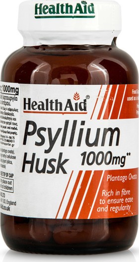 HEALTH AID Psyllium Husk 1000mg Συμπλήρωμα Διατροφής Με Ψύλλιο Πλούσιο Σε Φυτικές Ίνες Για Την Ομαλή Λειτουργία Του Εντέρου, 60 Κάψουλες