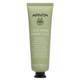 Apivita Face Mask Green Clay Μάσκα Προσώπου Βαθύ Καθαρισμού Με Πράσινη Άργιλο 50ml
