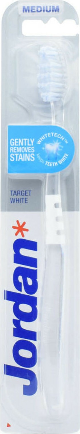 JORDAN Target White Οδοντόβουρτσα Medium Λευκή, 1τμχ.