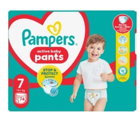 Pampers Active Baby Monthly Pack No.7(15kg+) Πάνες Βρακάκι 74 Τεμάχια