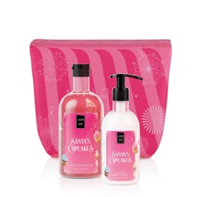 Lavish Care Santas Cupcakes Πακέτο Bath & Shower Gel 500ml & Body Lotion Glitter 300ml & Δώρο Νεσεσέρ