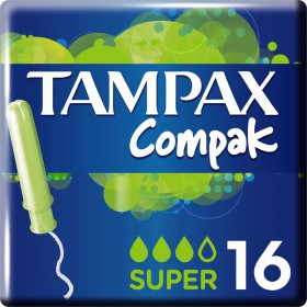Tampax Compak Super, Ταμπόν για Αυξημένη Ροή 16τμχ