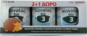 NOVALAC Promo Bio 3 Βιολογικό Ρόφημα Γάλακτος σε Σκόνη 3ης Βρεφικής Ηλικίας 3 x 400gr, 2 + 1 ΔΩΡΟ