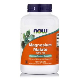 NOW FOODS Magnesium Malate 1000mg Συμπλήρωμα Διατροφής Ενισχυμένης Μορφής Μαγνησίου Με Μηλικό Οξύ, 180 Κάψουλες