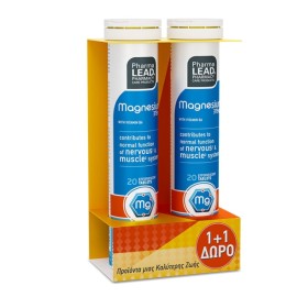 PharmaLead Magnesium 375mg 1+1 Δώρο 20 Αναβράζοντα Δισκία