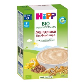 HIPP BIO Βρεφική Κρέμα Χωρίς Γάλα Mε Δημητριακά & Φαγόπυρο Από τον 5ο Μήνα, 200gr