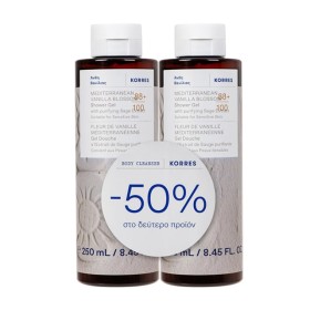 Korres Πακέτο Mediterranean Vanilla Blossom Shower Gel Αφρόλουτρο Πασχαλιά 2x250ml (-50% στο δεύτερο προϊόν)