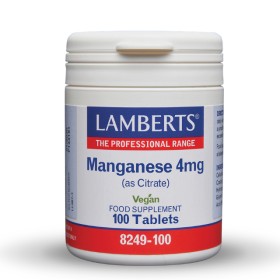 Lamberts Manganese 4mg (as Citrate) 100 caps 8249-100