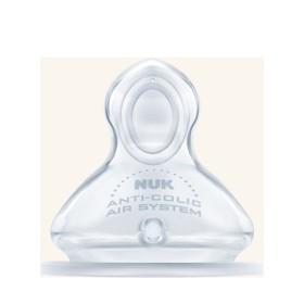 NUK Θηλή Σιλικόνη 6-18m First Choice Plus+ Μεγάλη Οπή Με Βαλβίδα Για Παχύρρευστα Υγρά, 1τμχ