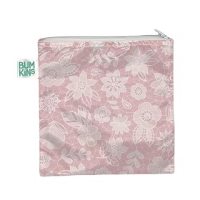 Bumkins Large Snack Bag Lace, Υφασμάτινο Τσαντάκι Φαγητού,Ροζ, 1τμχ