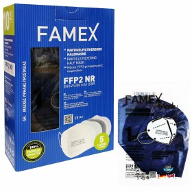 Famex Μάσκα Προστασίας FFP2 σε Navy Blue, FFP2 NR KN95 σε Μπλε Σκούρο Χρώμα 10 Τεμάχια