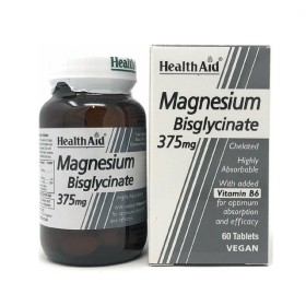 Health Aid Magnesium Bisglycinate 375mg & Vitamin B6, Χηλικό Μαγνήσιο & Βιταμίνη Β6, 60 ταμπλέτες