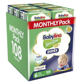 Babylino Sensitive Cotton Soft Monthly Box Unisex No.6 Extra Large (13-18kg) Πάνα Βρακάκι 108 Τεμάχια