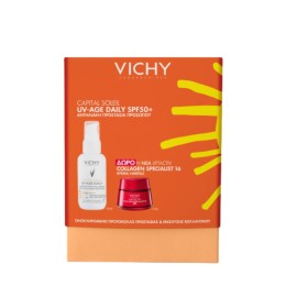Vichy Capital Soleil Πακέτο UV-Age Daily Αντηλιακή Προσώπου SPF50+ 40ml & Δώρο Liftactiv Collagen Specialist 15ml