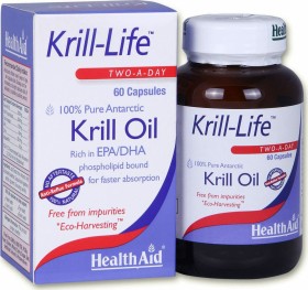 HEALTH AID Krill-Life, Συμπλήρωμα Διατροφής για την Υγιή Καρδιακή & Εγκεφαλική Λειτουργία, 60caps