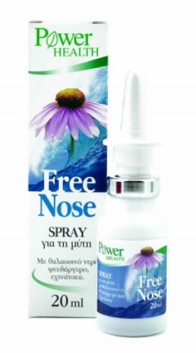 Power Health Free Nose Spray, Αποσυμφορητικό Σπρέι με Θαλασσινό Νερό, Εχινάτσεα και Ψευδάργυρο 20ml