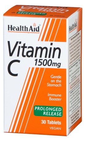 HEALTH AID Vitamin C 1500mg Prolonged Release, Βιταμίνη C Βραδείας Αποδέσμευσης για Εύκολη Απορρόφηση 30tabs