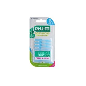 Gum 669 Soft-Picks Comfort Flex Cool Mint Μεσοδόντια Βουρτσάκια Mε Λαβή Small, Γαλάζια, 40 τεμάχια