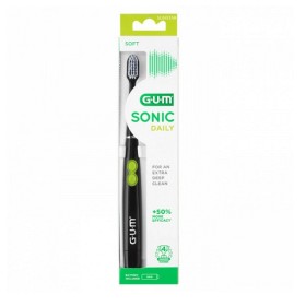 Gum Sonic Daily Soft 4100 Ηλεκτρική Οδοντόβουρτσα Μπαταρίας Μαύρη 1τμχ