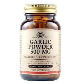 Solgar Garlic Powder 500mg Συμπλήρωμα Διατροφής Με Σκόρδο Ιδανικό Για Μείωση Της Υψηλής Πίεσης, 90 Κάψουλες