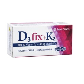 UniPharma D3 Fix 800iu + K2 45mcg Συμπλήρωμα Διατροφής, 60tabs
