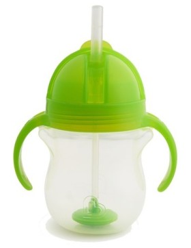 Munchkin Ποτήρι Πλαστκό 6m+ Με Καλαμάκι Tip & Sip Cup Πράσινο (12256), 207ml