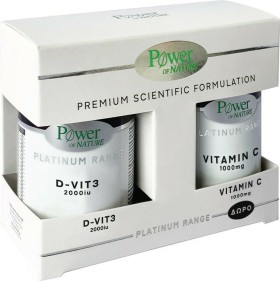 Power Health Πακέτο Platinum Range D-Vit3 2000iu Vitamin D3, 60 Δισκία & Δώρο Vitamin C 1000mg, 20 Δισκία