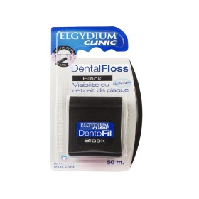 ELGYDIUM Dental Floss Black Chlorhexidine, Οδοντικό Νήμα Μαύρο Κερωμένο Με Χλωρεξιδίνη, 50m