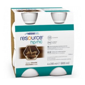 Nestle Health Resource Hp/Hc Chocolate Υπερθερμιδικό Ρόφημα Πρωτεϊνης 4x200ml