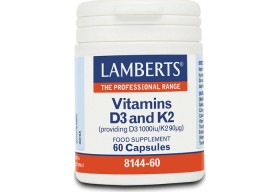 Lamberts Vitamin D3 1000iu & K2 90µg Φόρμουλα με Βιταμίνες D3 & Κ2, 60 caps 8144-60