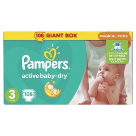 Pampers Active Baby Giant Pack Πάνες Νο3 (4-9 kg), 108 τεμάχια