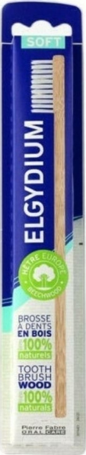Elgydium Wood Toothbrush White Hairs Soft Eco Friendly, Ξύλινη Οικολογική Οδοντόβουρτσα Λευκή 1τμχ